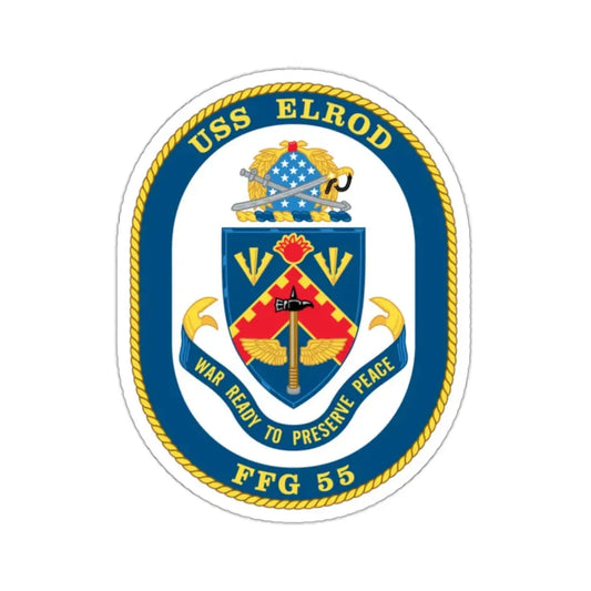 USS Elrod FFG 55 (U.S. Navy) STICKER Vinyl Kiss-Cut Decal 2 Inch White - The Sticker Space