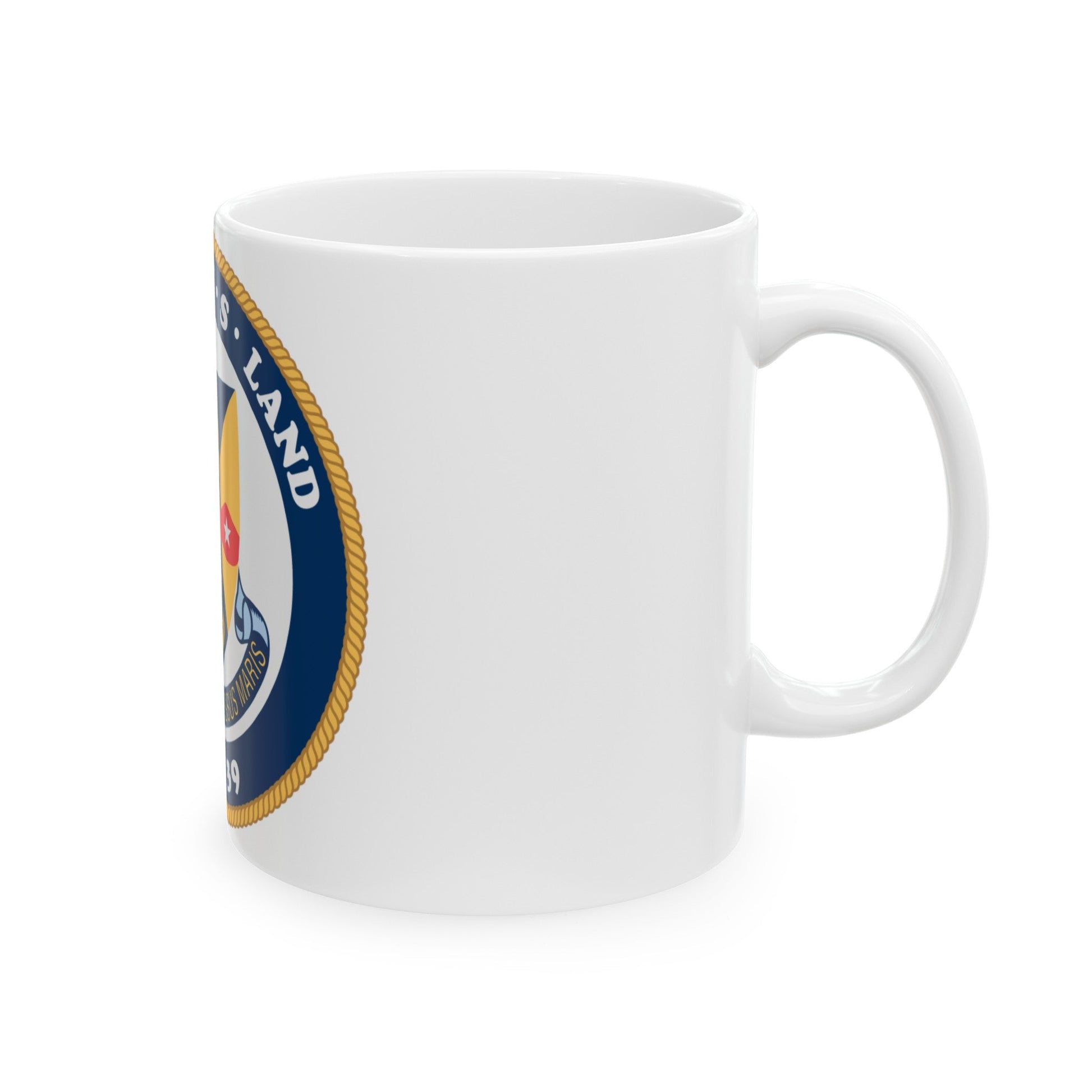 USS Emory S Land AS 39 (U.S. Navy) White Coffee Mug-The Sticker Space
