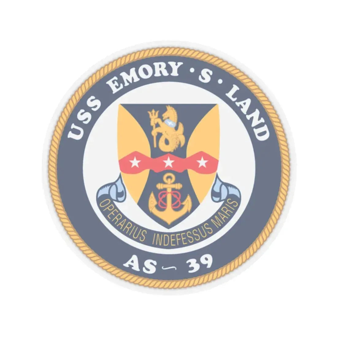 USS Emory S Land AS 39 (U.S. Navy) STICKER Vinyl Kiss-Cut Decal 2 Inch Transparent - The Sticker Space