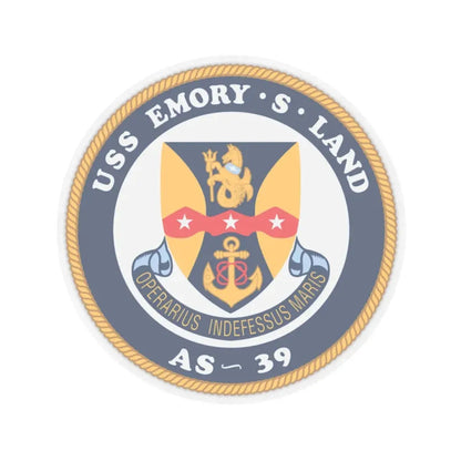 USS Emory S Land AS 39 (U.S. Navy) STICKER Vinyl Kiss-Cut Decal 4 Inch Transparent - The Sticker Space