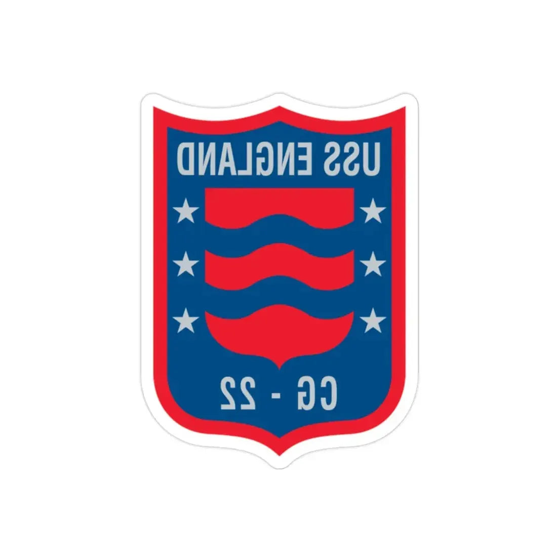 USS England CG 22 (U.S. Navy) REVERSE PRINT Transparent Die-Cut STICKER 2 Inch Die-Cut Transparent - The Sticker Space