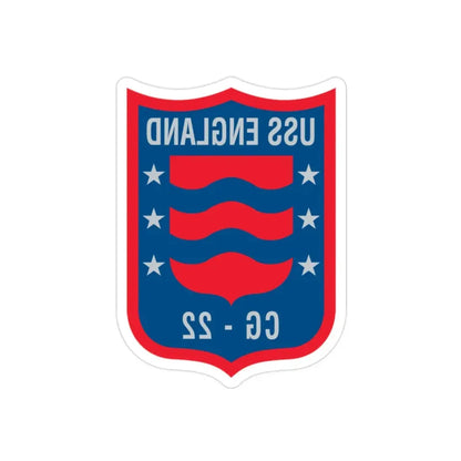 USS England CG 22 (U.S. Navy) REVERSE PRINT Transparent Die-Cut STICKER 2 Inch Die-Cut Transparent - The Sticker Space