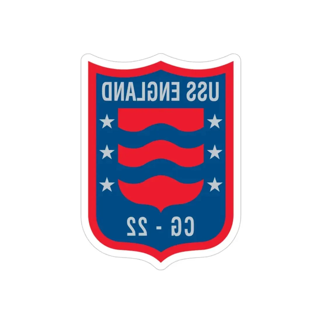 USS England CG 22 (U.S. Navy) REVERSE PRINT Transparent Die-Cut STICKER 3 Inch Die-Cut Transparent - The Sticker Space