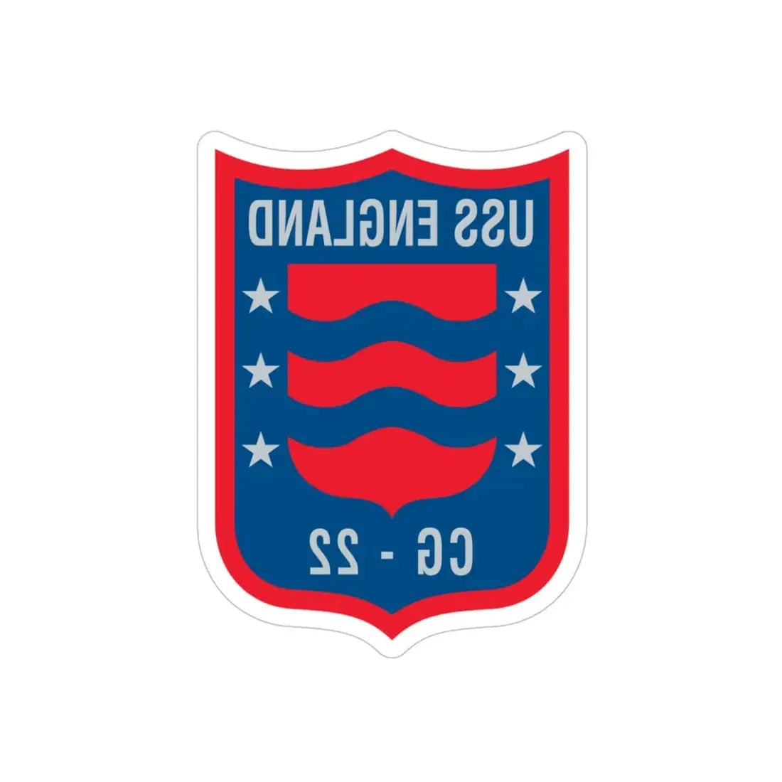 USS England CG 22 (U.S. Navy) REVERSE PRINT Transparent Die-Cut STICKER 4 Inch Die-Cut Transparent - The Sticker Space