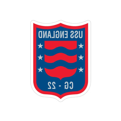 USS England CG 22 (U.S. Navy) REVERSE PRINT Transparent Die-Cut STICKER 5 Inch Die-Cut Transparent - The Sticker Space