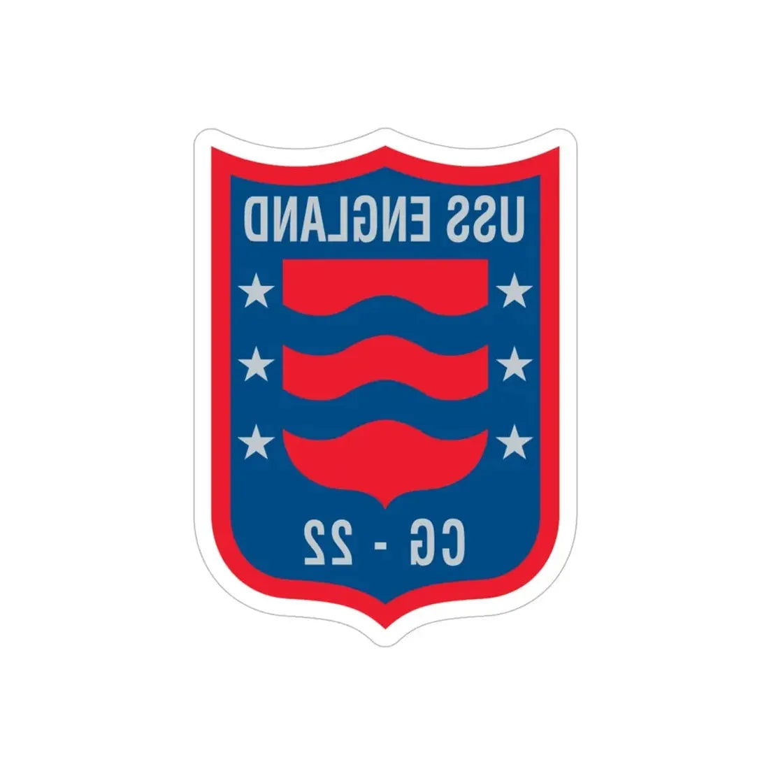 USS England CG 22 (U.S. Navy) REVERSE PRINT Transparent Die-Cut STICKER 6 Inch Die-Cut Transparent - The Sticker Space