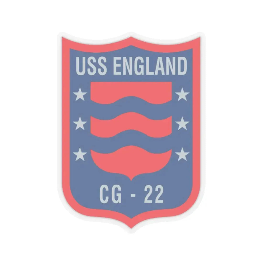 USS England CG 22 (U.S. Navy) STICKER Vinyl Kiss-Cut Decal 3 Inch Transparent - The Sticker Space