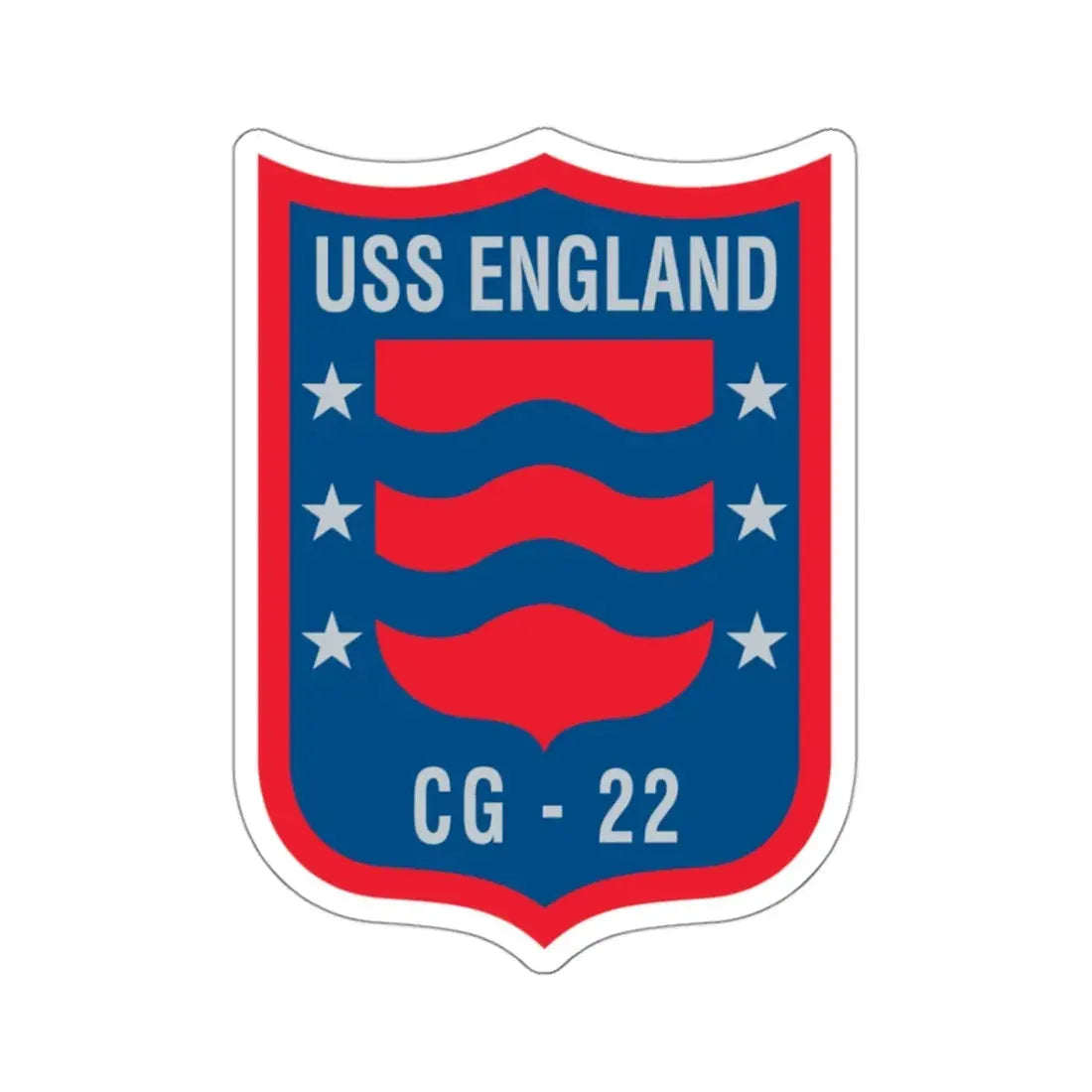 USS England CG 22 (U.S. Navy) STICKER Vinyl Kiss-Cut Decal 3 Inch White - The Sticker Space