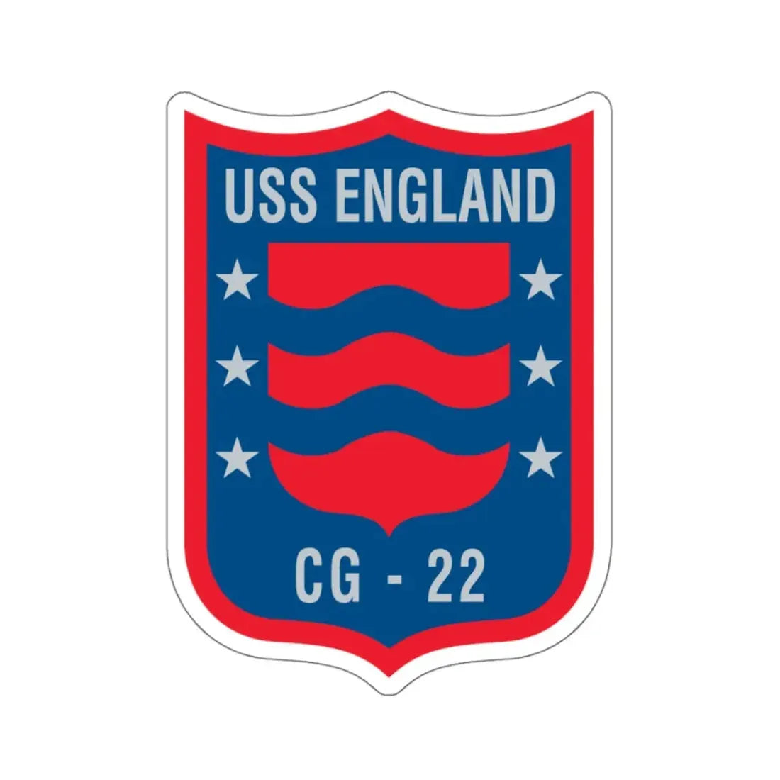 USS England CG 22 (U.S. Navy) STICKER Vinyl Kiss-Cut Decal 4 Inch White - The Sticker Space