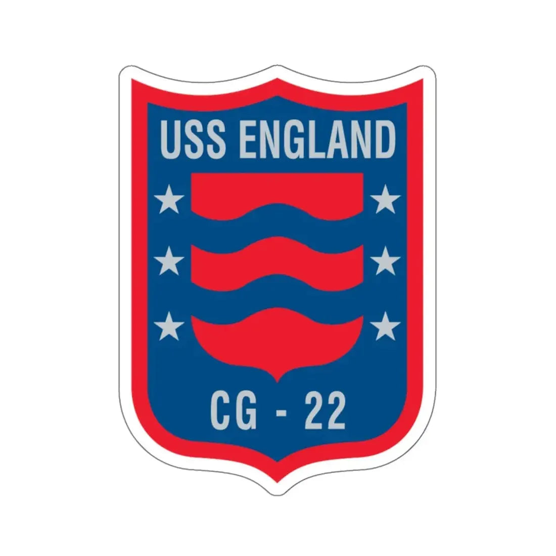 USS England CG 22 (U.S. Navy) STICKER Vinyl Kiss-Cut Decal 6 Inch White - The Sticker Space