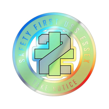 USS Essex LHD 2 Safety 1st (U.S. Navy) Holographic STICKER Die-Cut Vinyl Decal 3 Inch Holographic - The Sticker Space