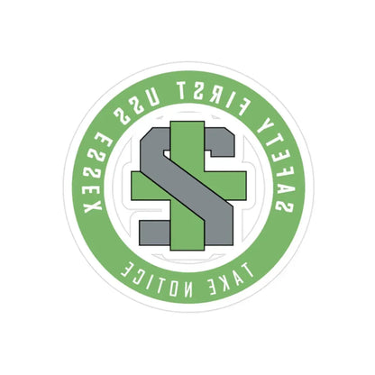 USS Essex LHD 2 Safety 1st (U.S. Navy) REVERSE PRINT Transparent Die-Cut STICKER 2 Inch Die-Cut Transparent - The Sticker Space