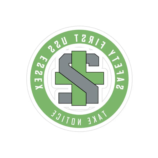 USS Essex LHD 2 Safety 1st (U.S. Navy) REVERSE PRINT Transparent Die-Cut STICKER 2 Inch Die-Cut Transparent - The Sticker Space