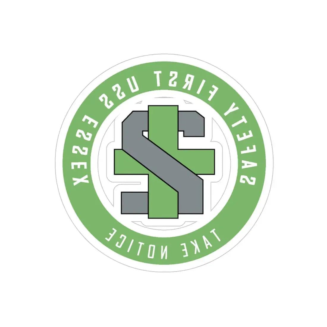 USS Essex LHD 2 Safety 1st (U.S. Navy) REVERSE PRINT Transparent Die-Cut STICKER 6 Inch Die-Cut Transparent - The Sticker Space