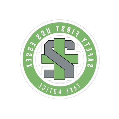 USS Essex LHD 2 Safety 1st (U.S. Navy) REVERSE PRINT Transparent Die-Cut STICKER 6 Inch Die-Cut Transparent - The Sticker Space