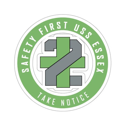 USS Essex LHD 2 Safety 1st (U.S. Navy) STICKER Vinyl Kiss-Cut Decal 2 Inch White - The Sticker Space