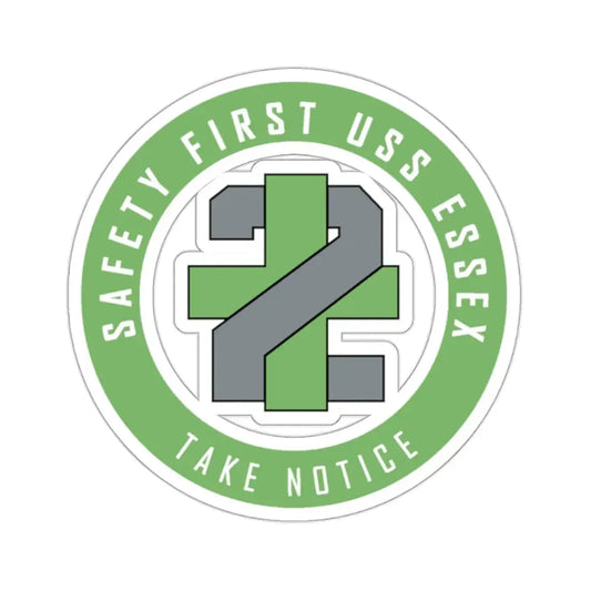 USS Essex LHD 2 Safety 1st (U.S. Navy) STICKER Vinyl Kiss-Cut Decal 2 Inch White - The Sticker Space