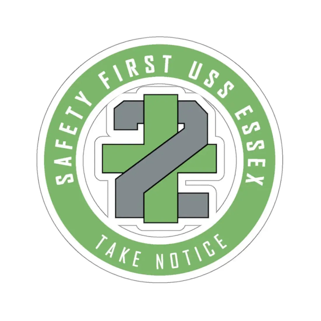 USS Essex LHD 2 Safety 1st (U.S. Navy) STICKER Vinyl Kiss-Cut Decal 3 Inch White - The Sticker Space