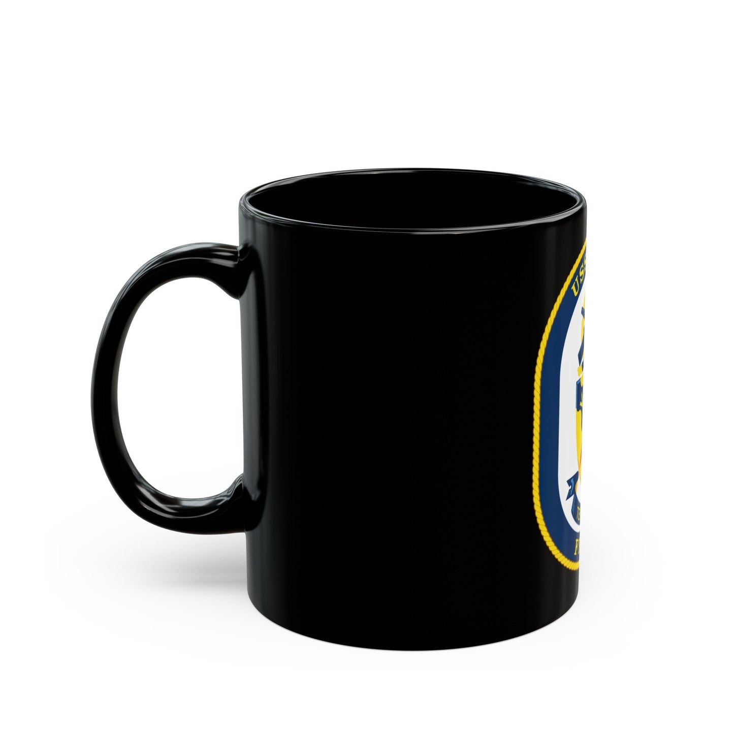 USS Ford FFG 54 (U.S. Navy) Black Coffee Mug-The Sticker Space