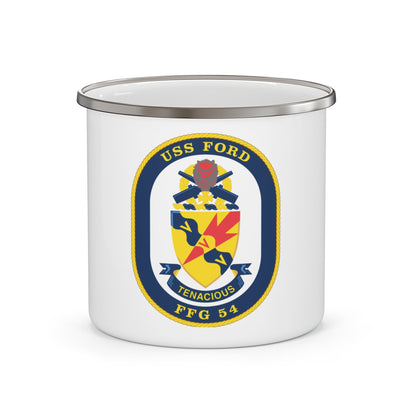 USS Ford FFG 54 (U.S. Navy) Enamel Mug 12oz-12oz-The Sticker Space