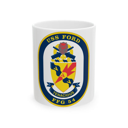 USS Ford FFG 54 (U.S. Navy) White Coffee Mug-11oz-The Sticker Space