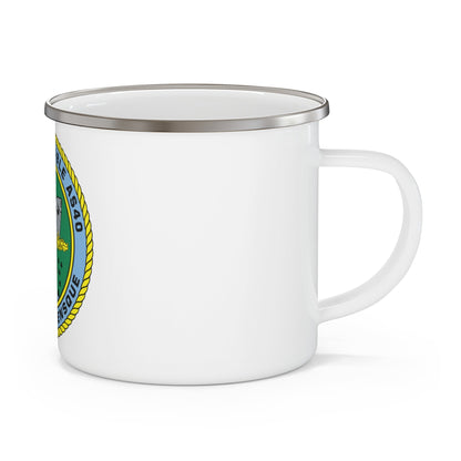 USS Frank Cable AS40 Parata Vollensque (U.S. Navy) Enamel Mug 12oz-12oz-The Sticker Space