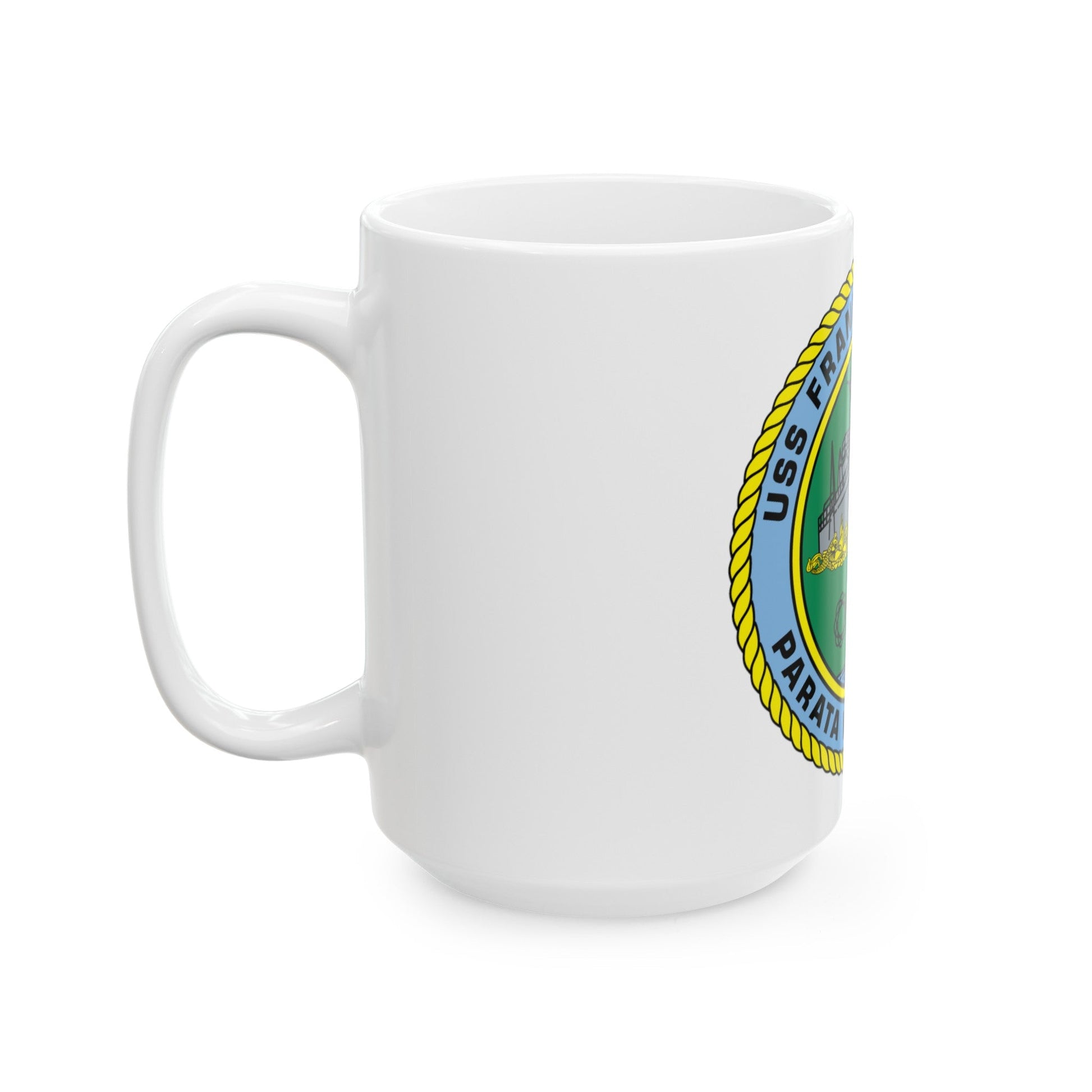 USS Frank Cable AS40 Parata Vollensque (U.S. Navy) White Coffee Mug-The Sticker Space