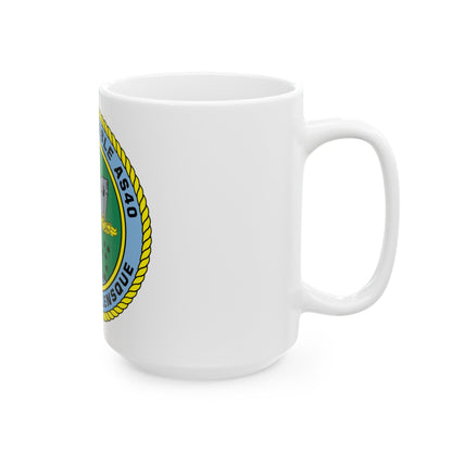 USS Frank Cable AS40 Parata Vollensque (U.S. Navy) White Coffee Mug-The Sticker Space