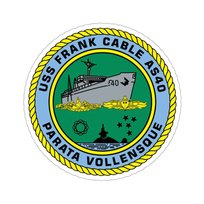 USS Frank Cable AS40 Parata Vollensque (U.S. Navy) STICKER Vinyl Die-Cut Decal 3 Inch - The Sticker Space