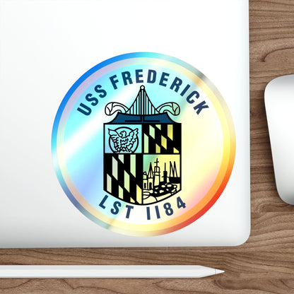 USS Frederick LST 1184 (U.S. Navy) Holographic STICKER Die-Cut Vinyl Decal-The Sticker Space