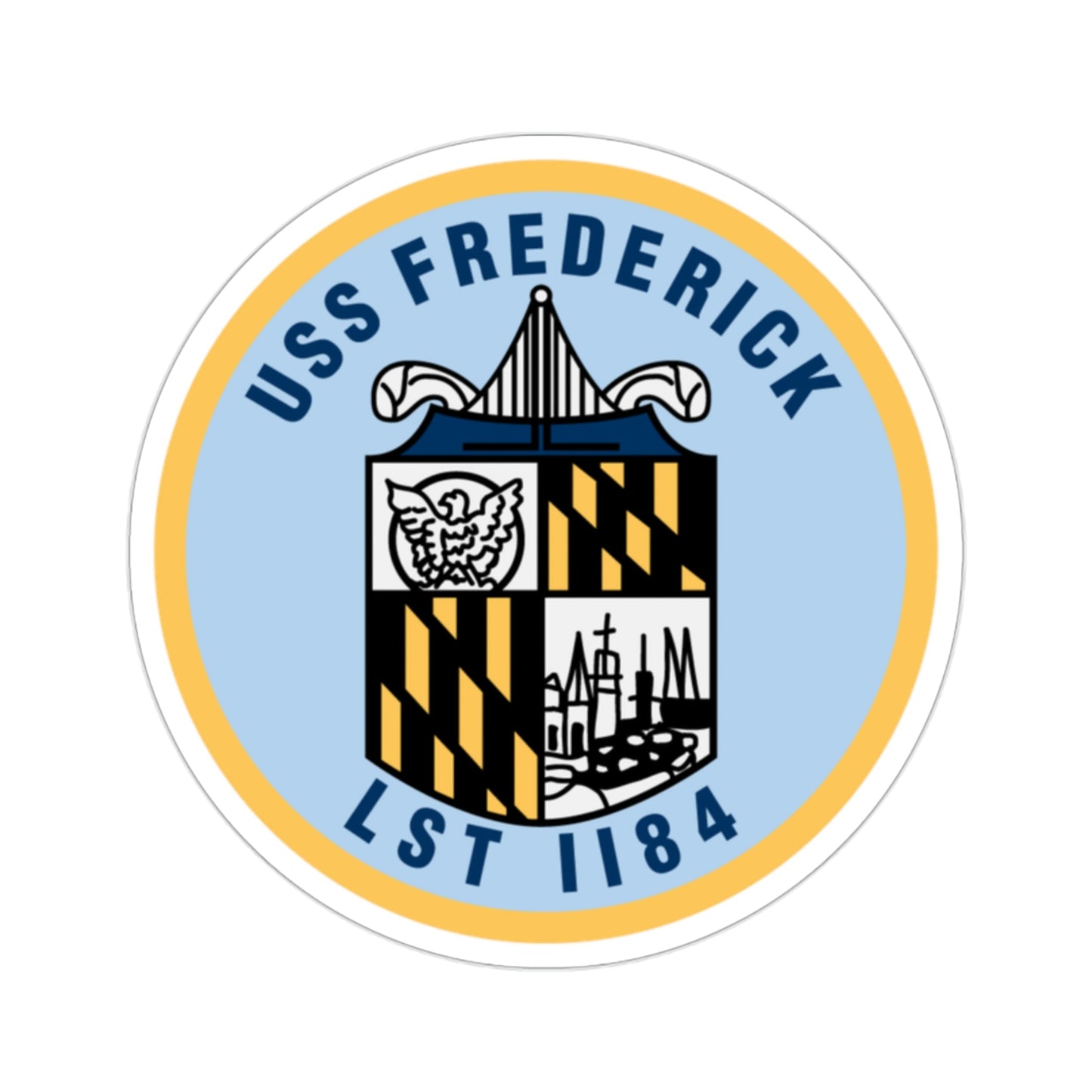 USS Frederick LST 1184 (U.S. Navy) STICKER Vinyl Die-Cut Decal-2 Inch-The Sticker Space