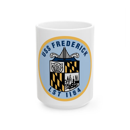 USS Frederick LST 1184 (U.S. Navy) White Coffee Mug-15oz-The Sticker Space