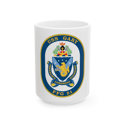 USS Gary FFG 51 (U.S. Navy) White Coffee Mug-15oz-The Sticker Space