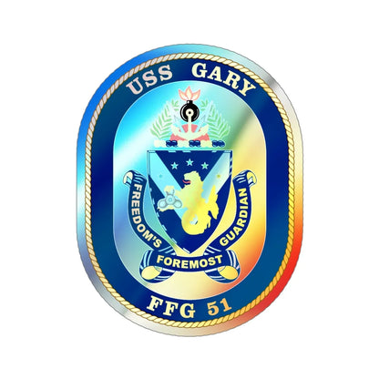 USS Gary FFG 51 (U.S. Navy) Holographic STICKER Die-Cut Vinyl Decal 5 Inch Holographic - The Sticker Space