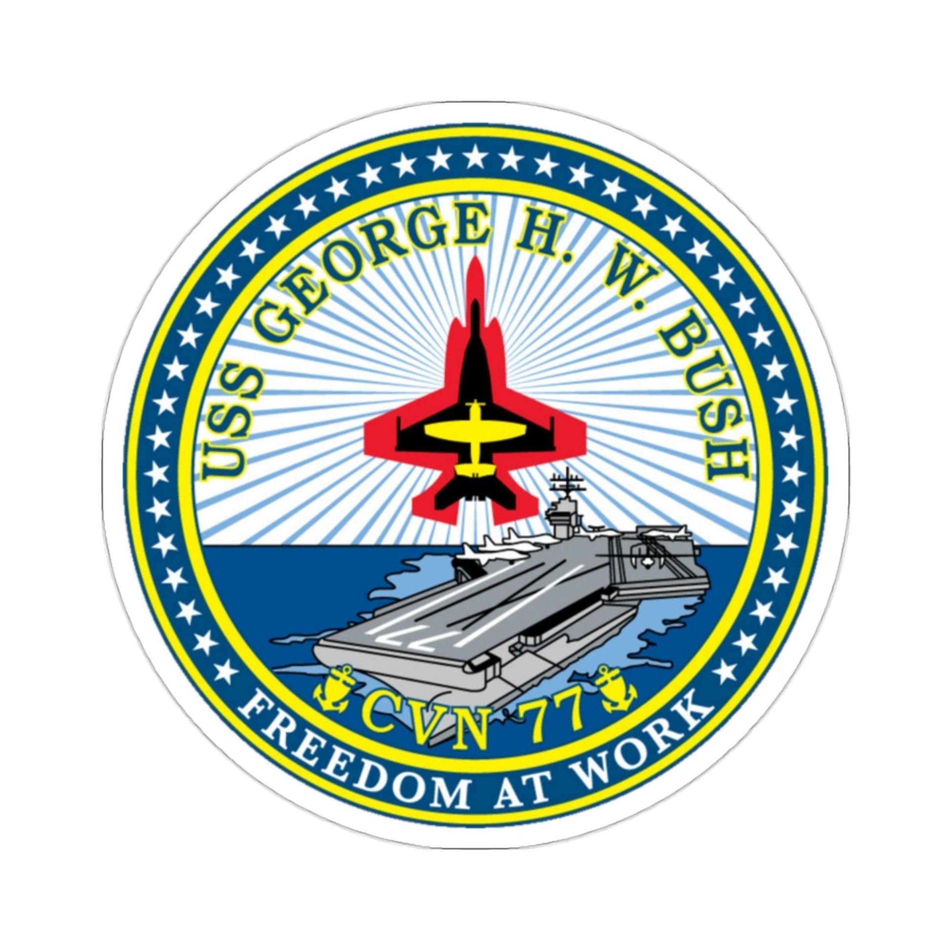 USS George HW Bush CVN 77 (U.S. Navy) STICKER Vinyl Die-Cut Decal-2 Inch-The Sticker Space