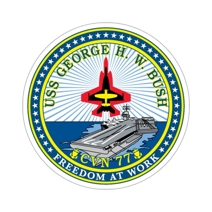 USS George HW Bush CVN 77 (U.S. Navy) STICKER Vinyl Die-Cut Decal-5 Inch-The Sticker Space