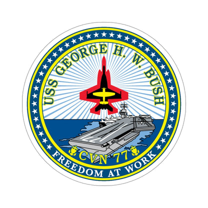 USS George HW Bush CVN 77 (U.S. Navy) STICKER Vinyl Die-Cut Decal-6 Inch-The Sticker Space