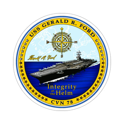 USS Gerald R Ford CVN 78 (U.S. Navy) STICKER Vinyl Die-Cut Decal-4 Inch-The Sticker Space