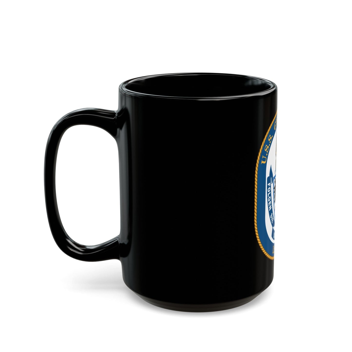 USS Germantown LSD 4 (U.S. Navy) Black Coffee Mug-The Sticker Space