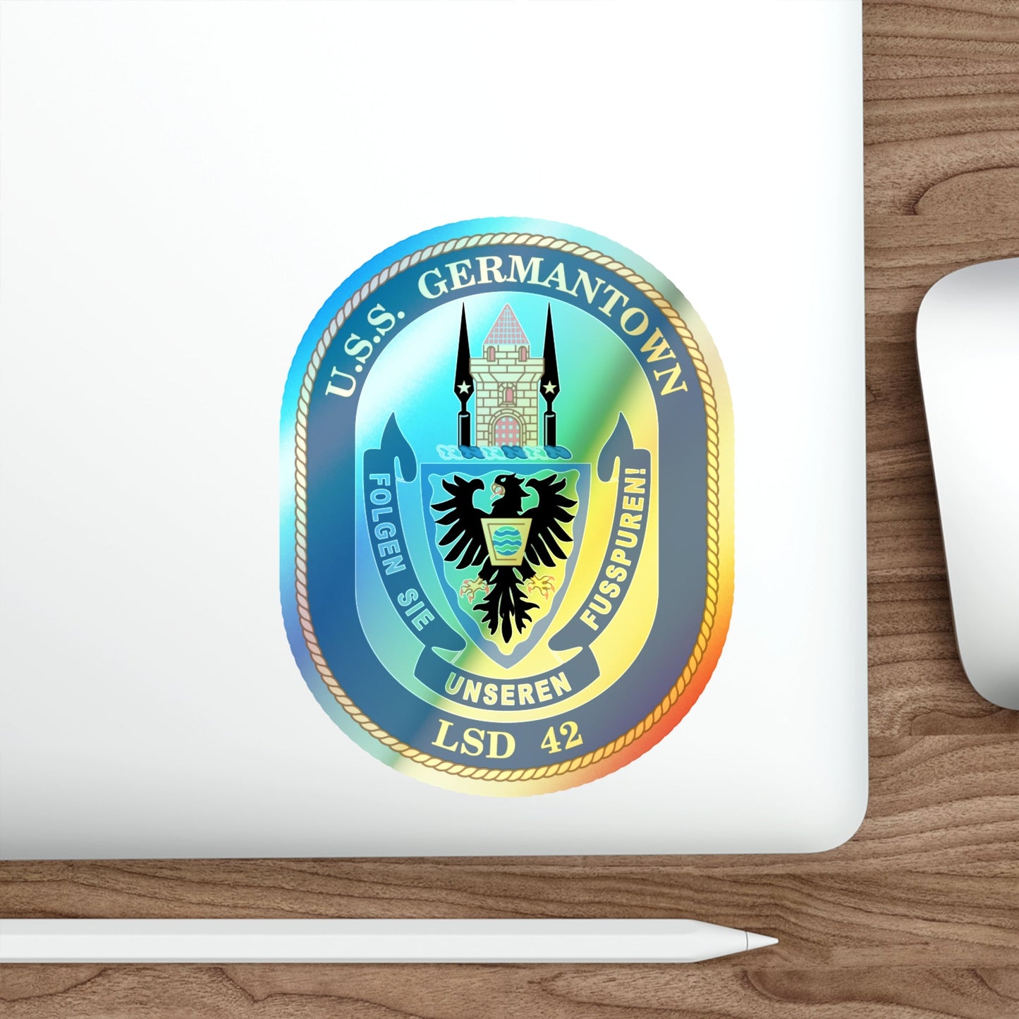 USS Germantown LSD 4 (U.S. Navy) Holographic STICKER Die-Cut Vinyl Decal-The Sticker Space