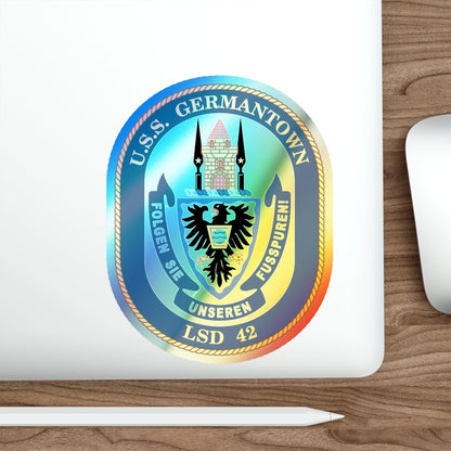 USS Germantown LSD 4 (U.S. Navy) Holographic STICKER Die-Cut Vinyl Decal-The Sticker Space