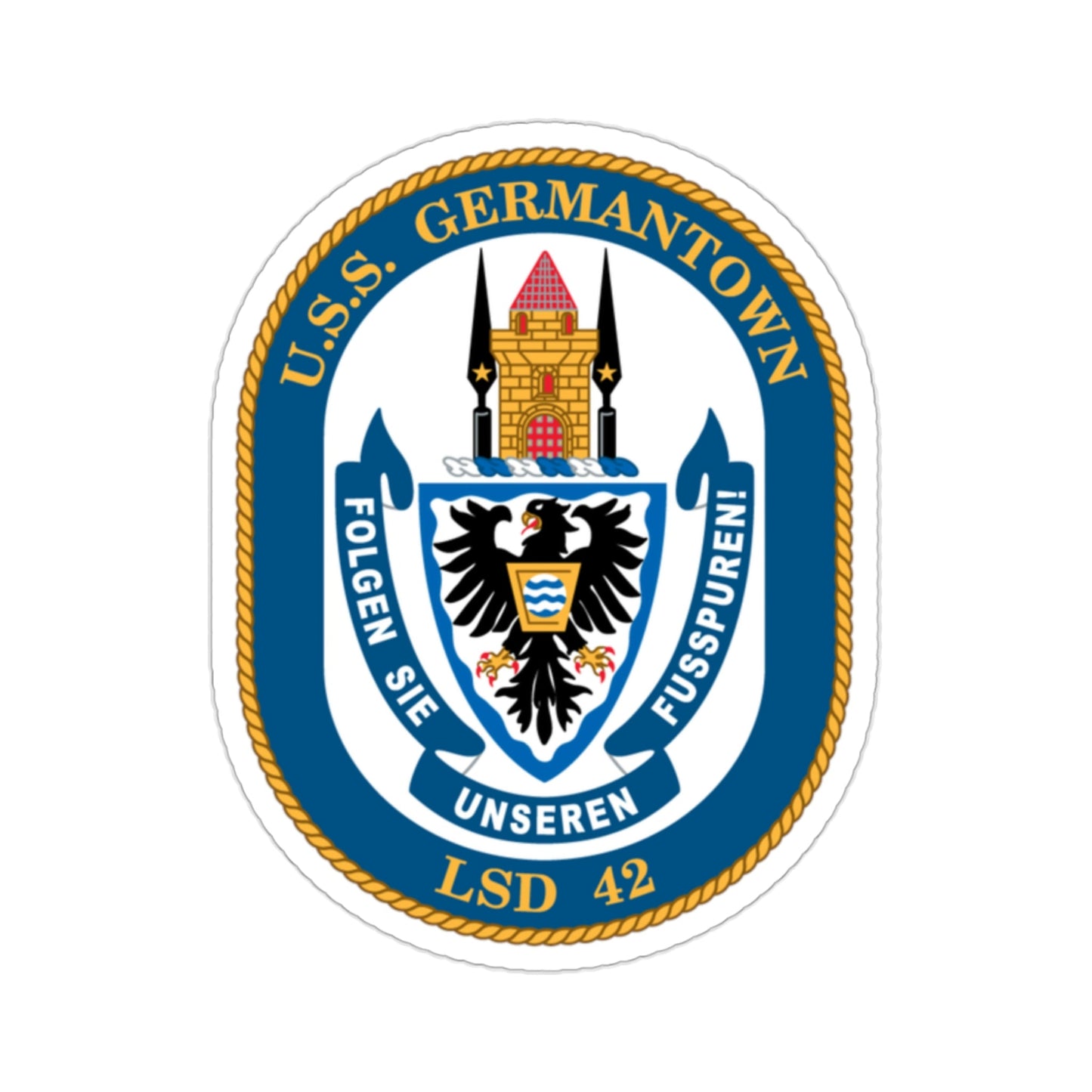 USS Germantown LSD 4 (U.S. Navy) STICKER Vinyl Die-Cut Decal-2 Inch-The Sticker Space