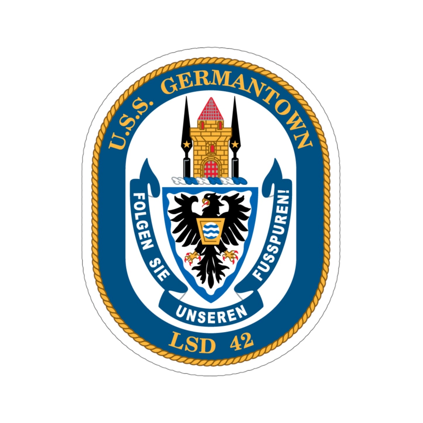 USS Germantown LSD 4 (U.S. Navy) STICKER Vinyl Die-Cut Decal-4 Inch-The Sticker Space