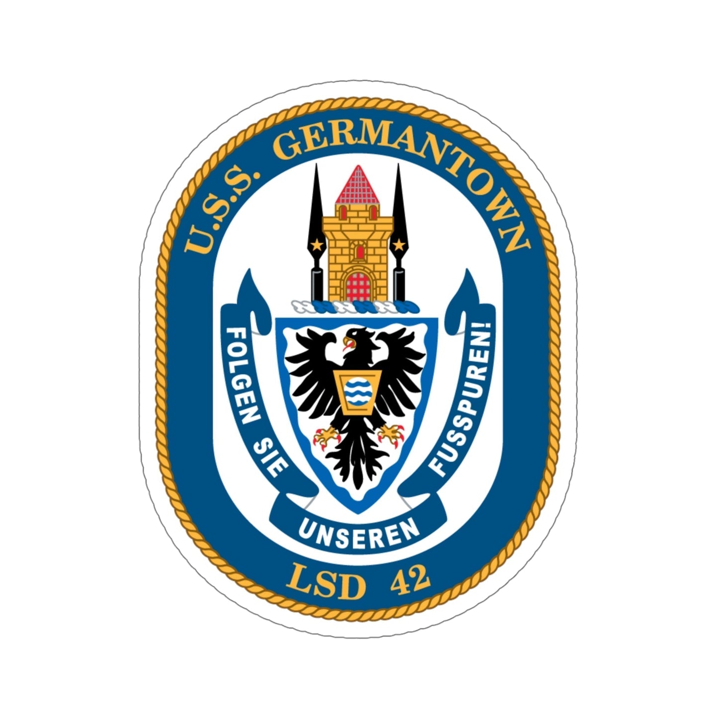 USS Germantown LSD 4 (U.S. Navy) STICKER Vinyl Die-Cut Decal-6 Inch-The Sticker Space