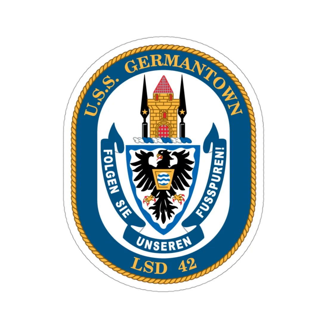 USS Germantown LSD 4 (U.S. Navy) STICKER Vinyl Die-Cut Decal 3 Inch - The Sticker Space