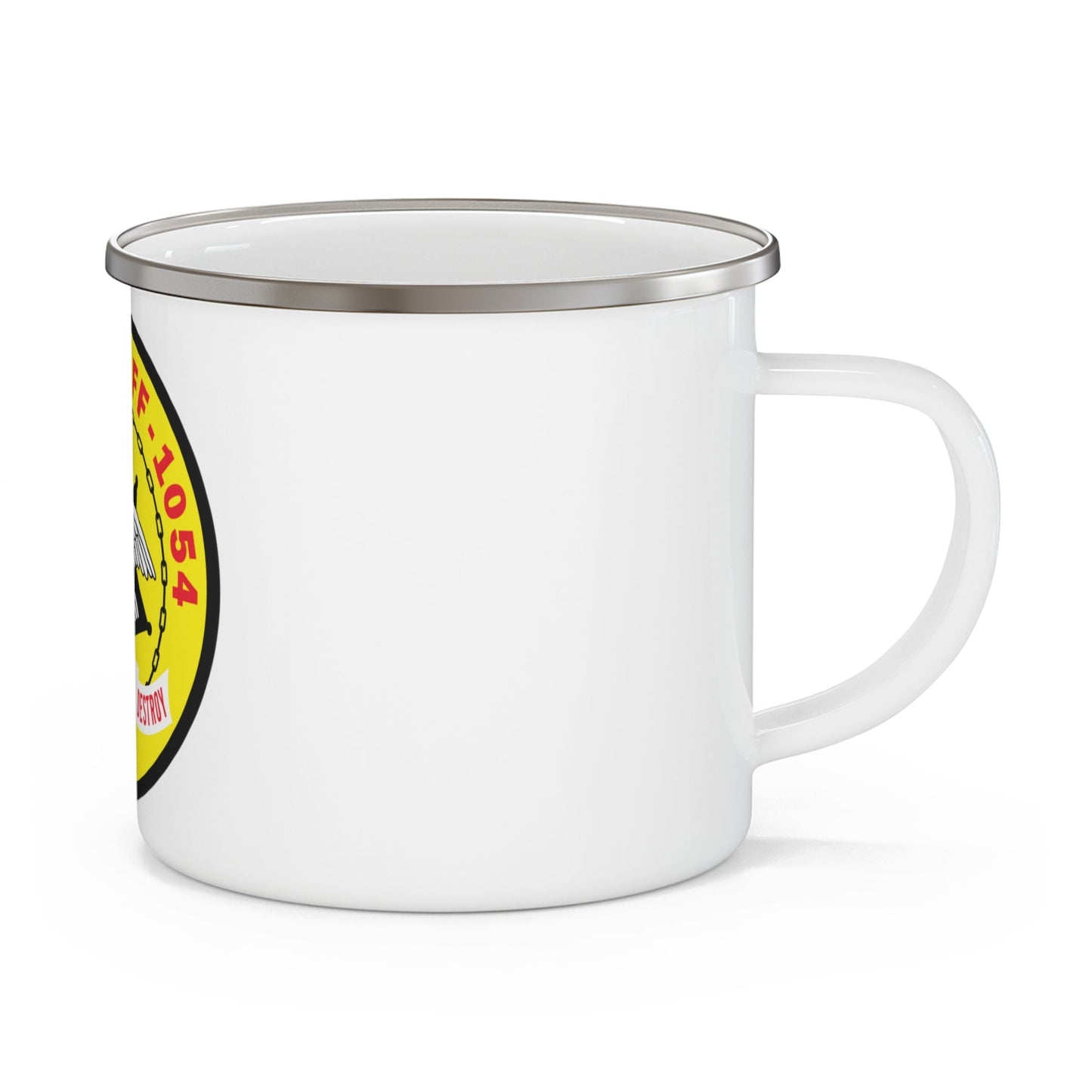 USS Gray FF 1054 Seek Engage Destry (U.S. Navy) Enamel Mug 12oz-12oz-The Sticker Space