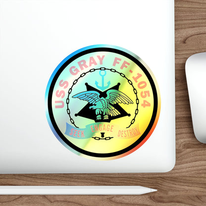 USS Gray FF 1054 Seek Engage Destry (U.S. Navy) Holographic STICKER Die-Cut Vinyl Decal-The Sticker Space