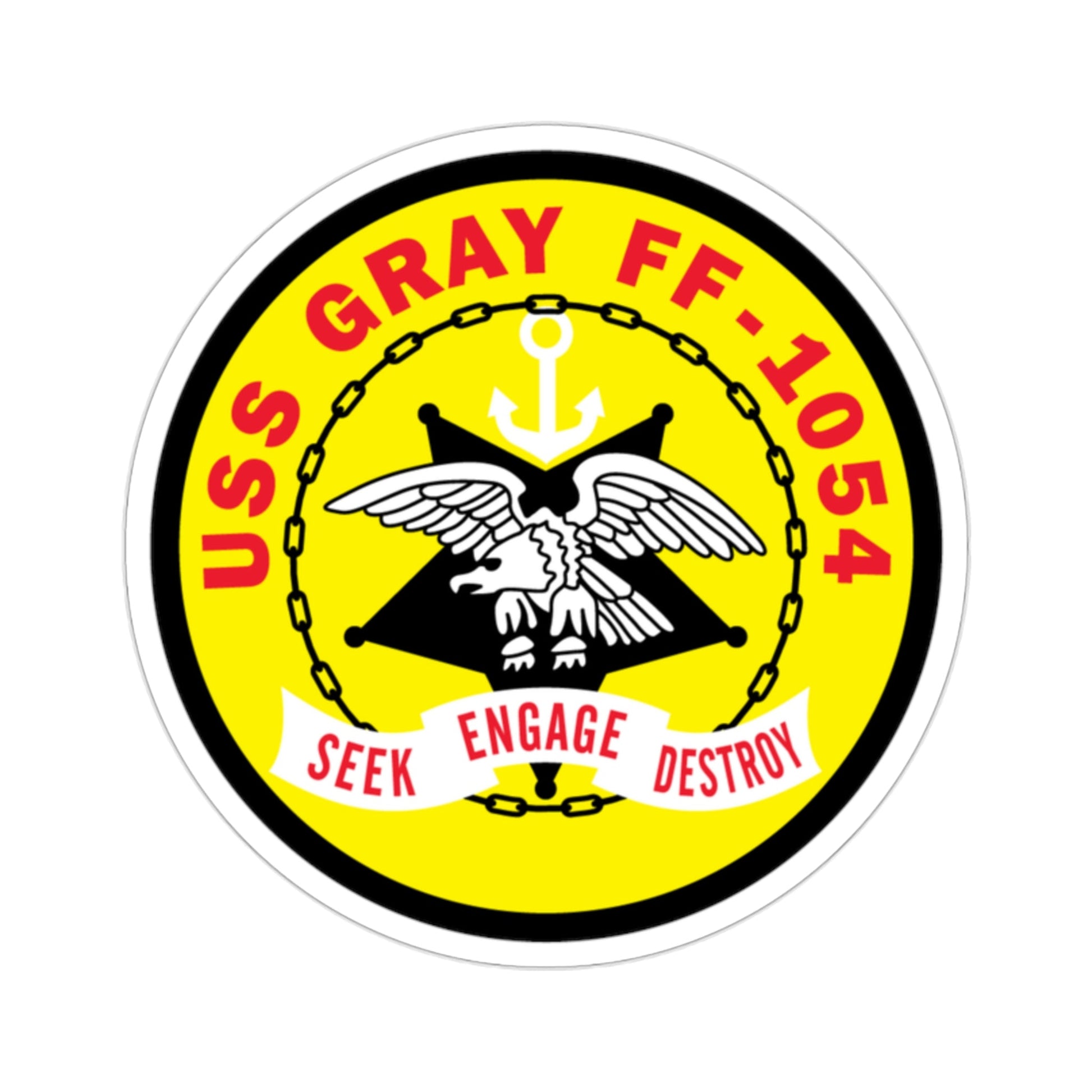 USS Gray FF 1054 Seek Engage Destry (U.S. Navy) STICKER Vinyl Die-Cut Decal-2 Inch-The Sticker Space