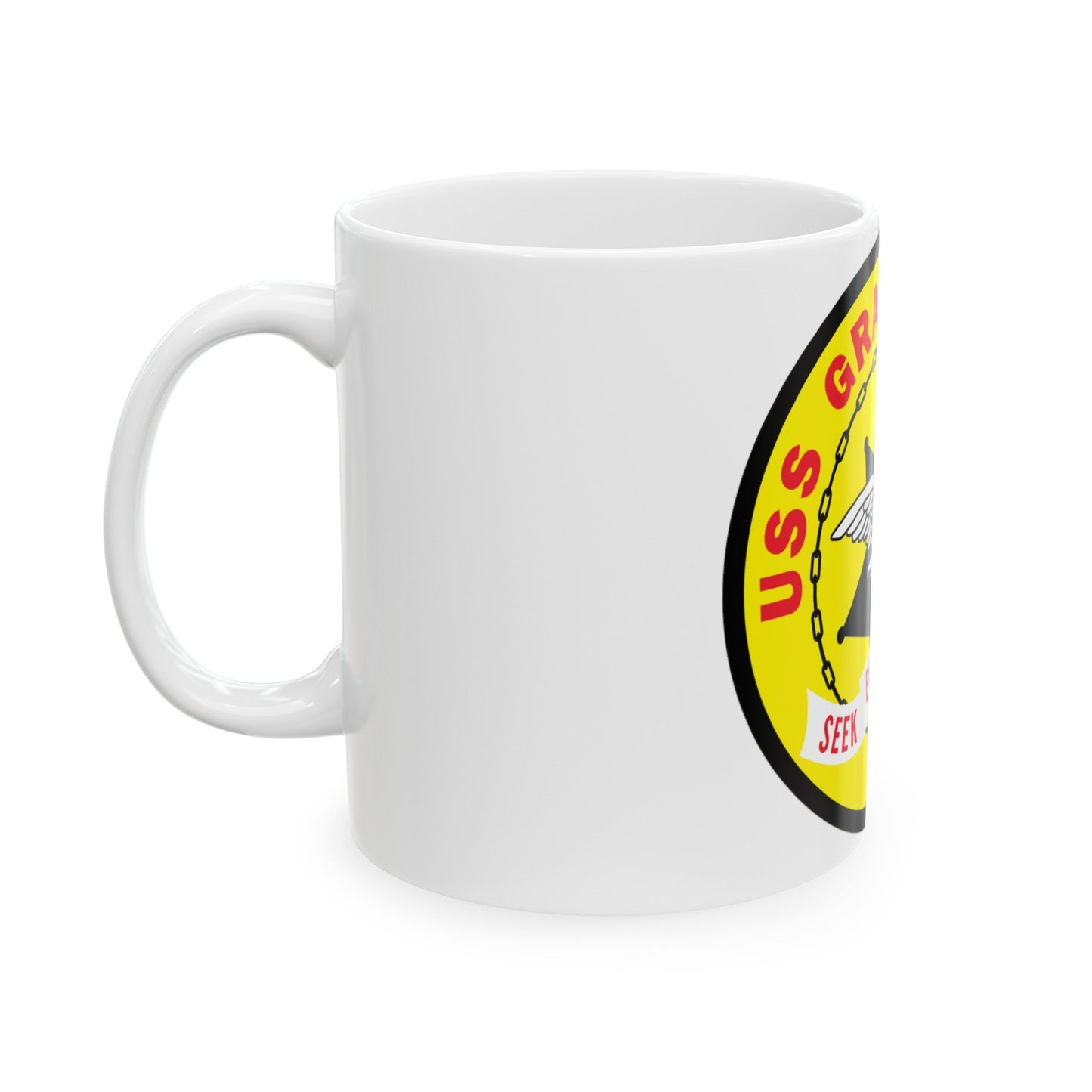 USS Gray FF 1054 Seek Engage Destry (U.S. Navy) White Coffee Mug-The Sticker Space