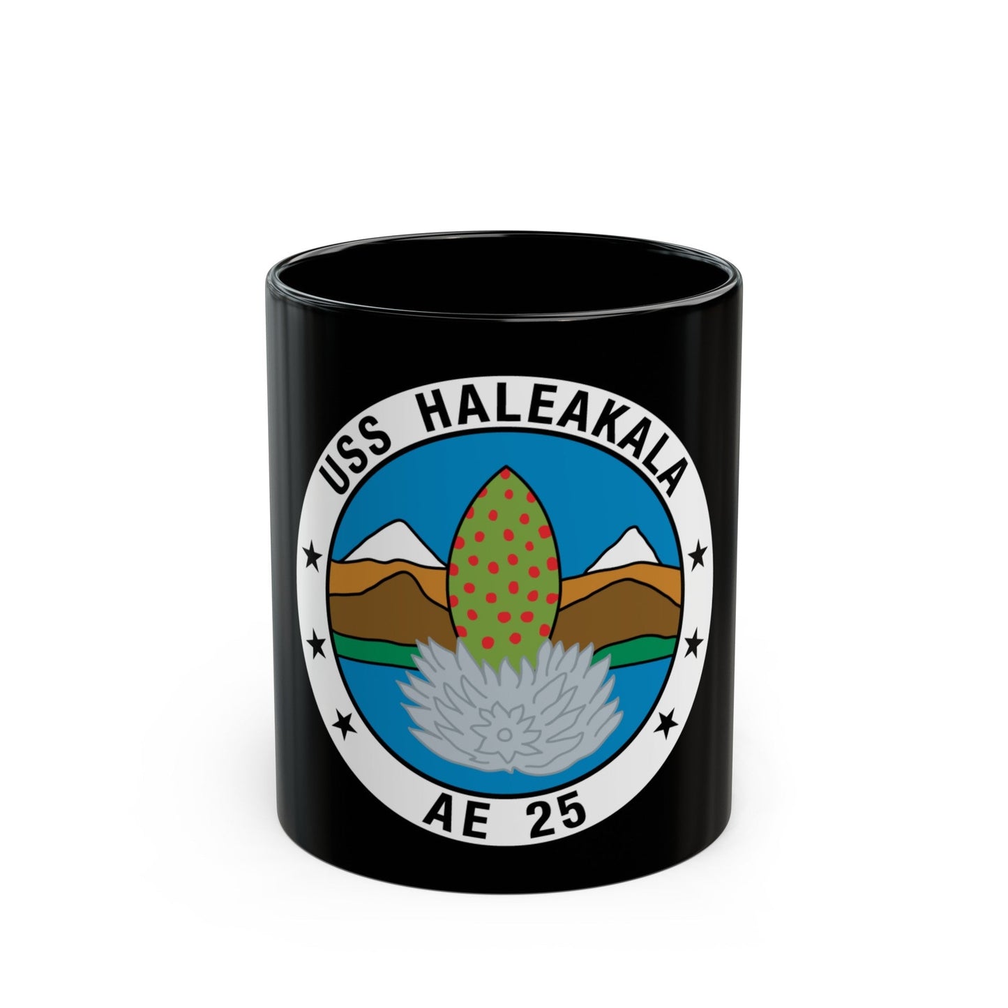 USS Haleakala AE 25 (U.S. Navy) Black Coffee Mug-11oz-The Sticker Space